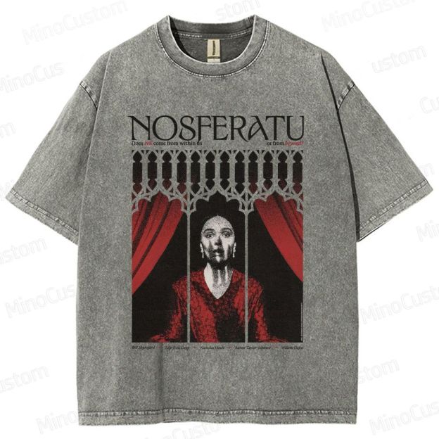 Vintage Washed Nosferatu Graphic Horror T - shirt