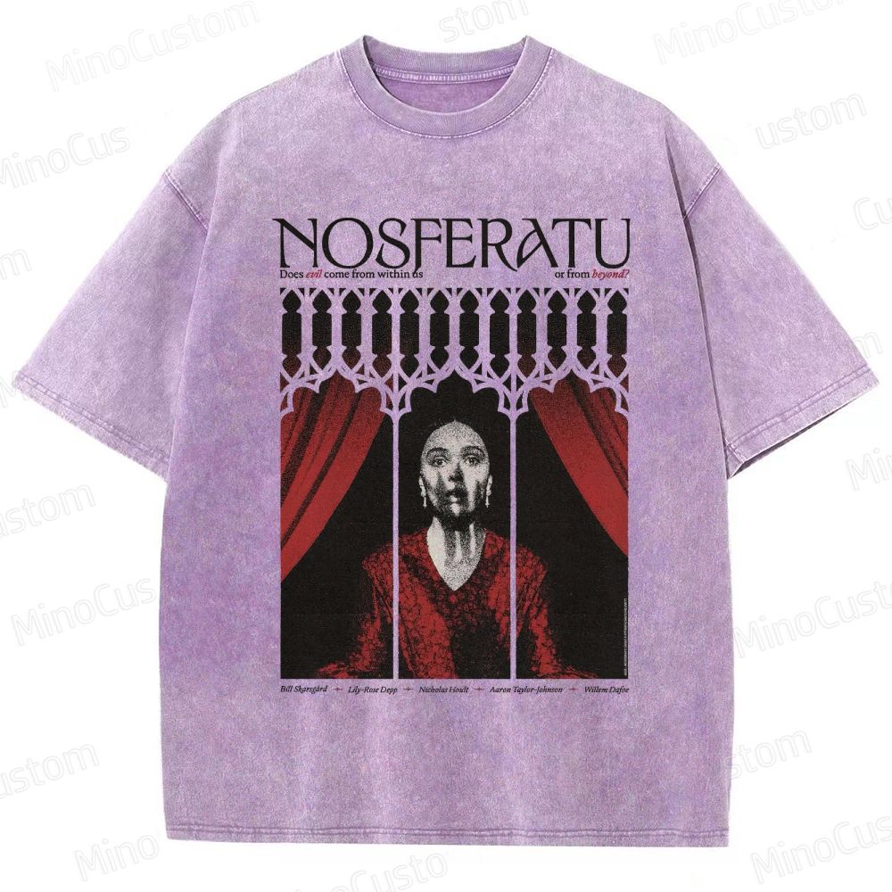 Vintage Washed Nosferatu Graphic Horror T - shirt