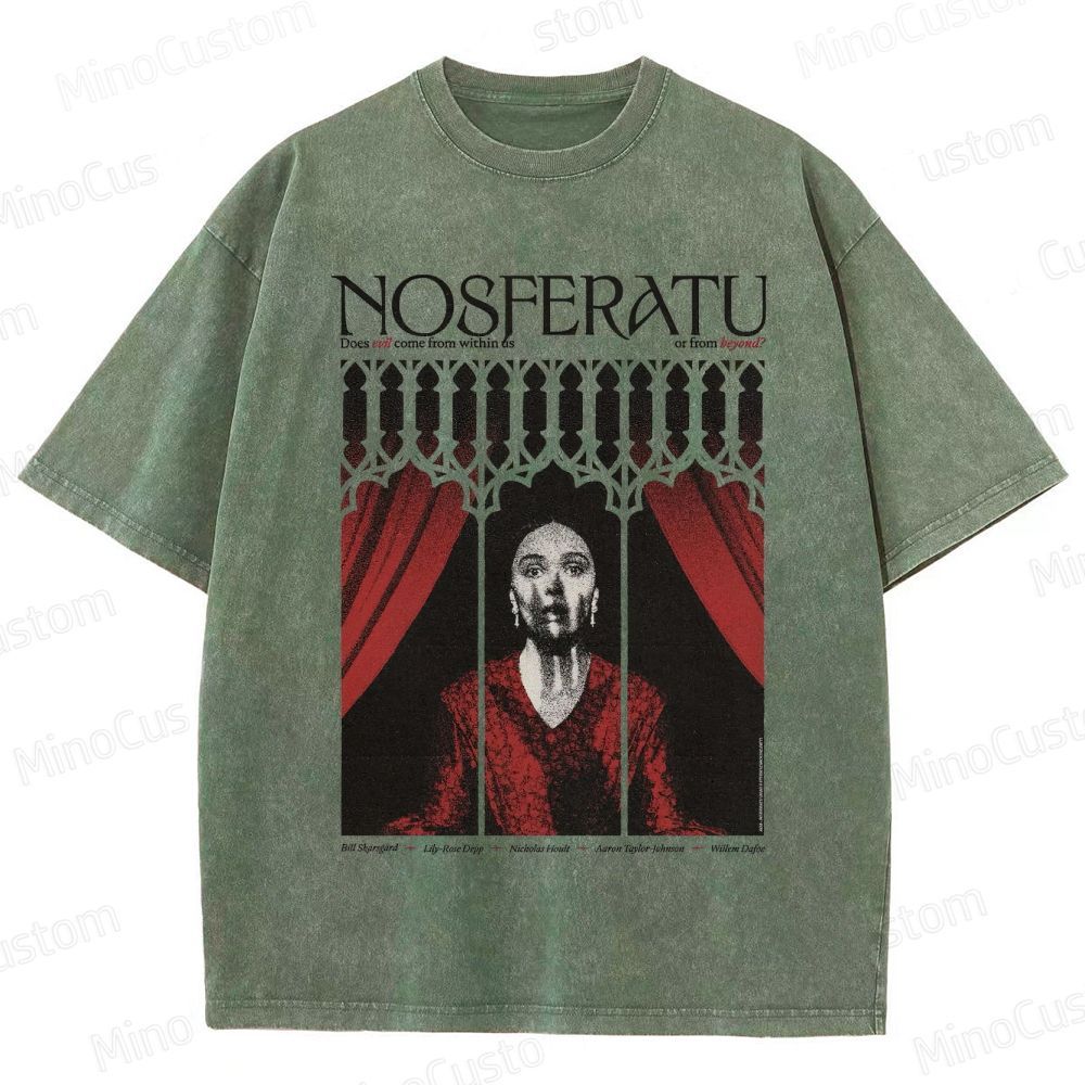 Vintage Washed Nosferatu Graphic Horror T - shirt