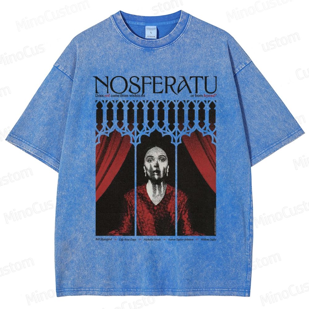 Vintage Washed Nosferatu Graphic Horror T - shirt
