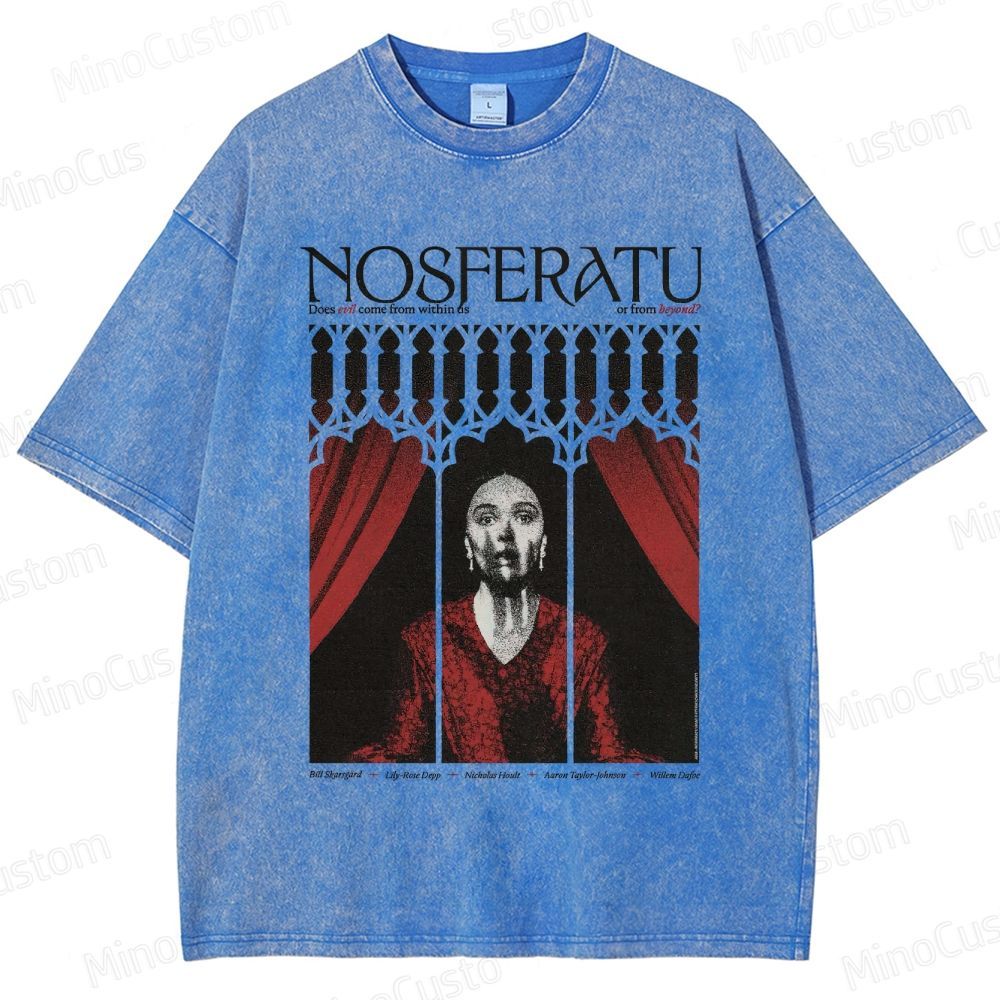 Vintage Washed Nosferatu Graphic Horror T - shirt