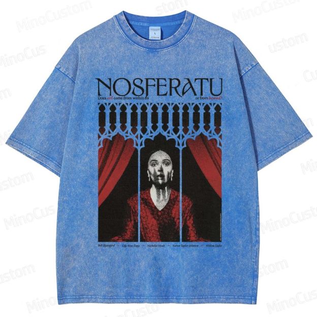 Vintage Washed Nosferatu Graphic Horror T - shirt