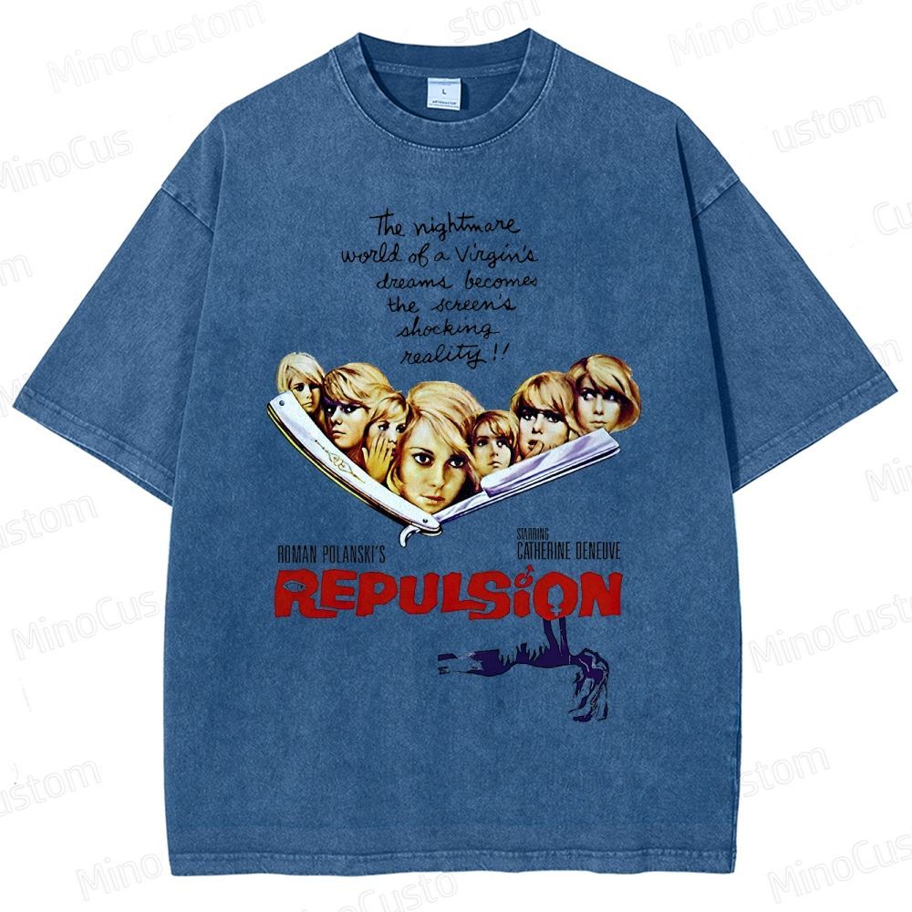 Vintage Washed Repulsion Graphic Psychological Horror T - shirt
