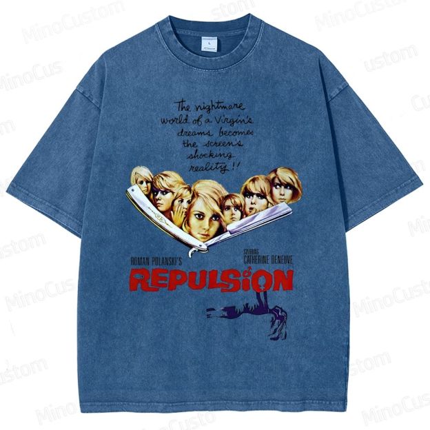 Vintage Washed Repulsion Graphic Psychological Horror T - shirt
