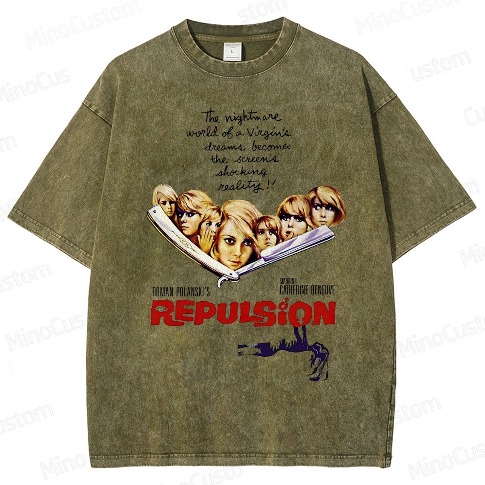 Vintage Washed Repulsion Graphic Psychological Horror T - shirt
