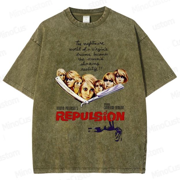 Vintage Washed Repulsion Graphic Psychological Horror T - shirt