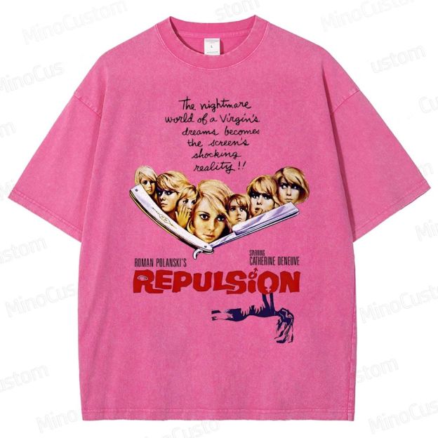 Vintage Washed Repulsion Graphic Psychological Horror T - shirt