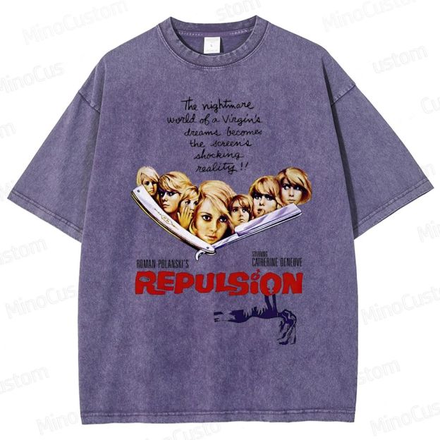 Vintage Washed Repulsion Graphic Psychological Horror T - shirt
