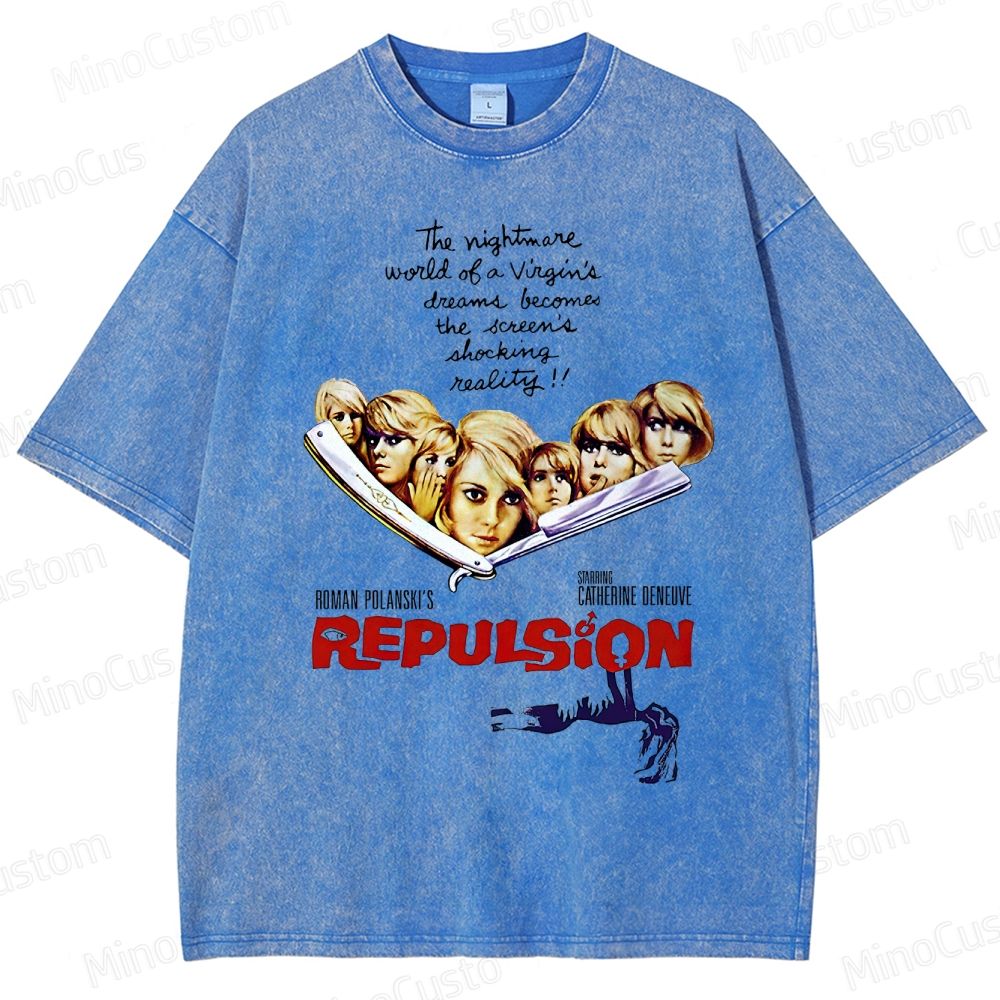 Vintage Washed Repulsion Graphic Psychological Horror T - shirt