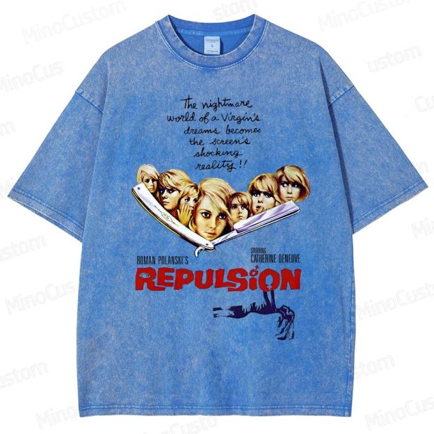 Vintage Washed Repulsion Graphic Psychological Horror T - shirt