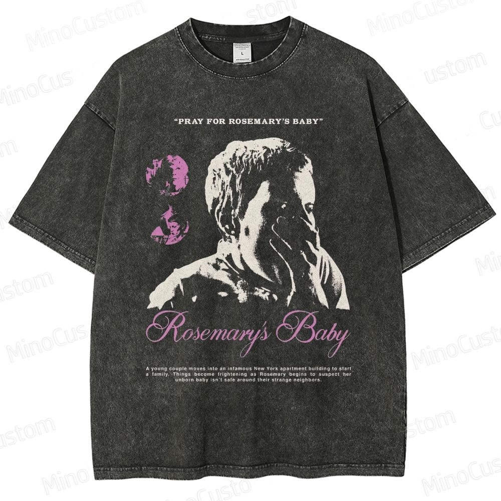 Vintage Washed Rosemary's Baby Graphic Psychological Horror T - shirt