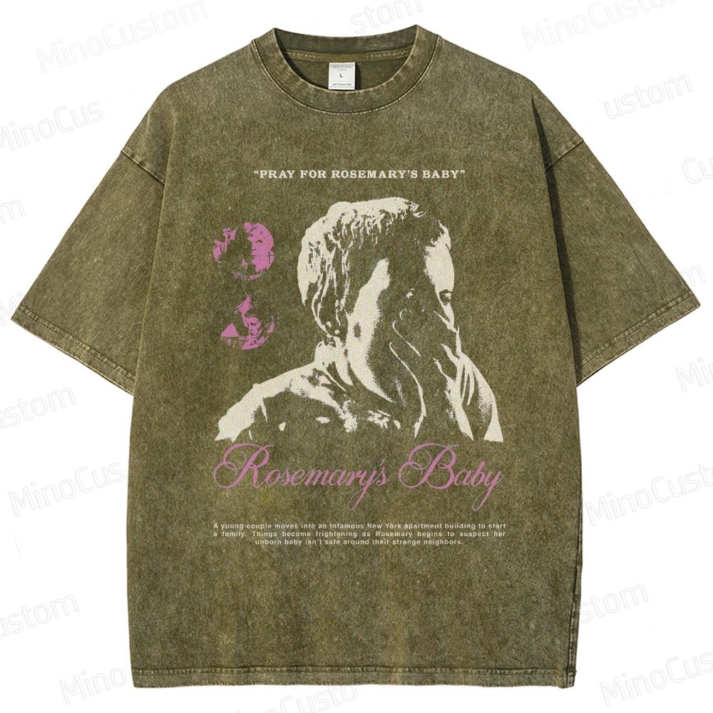 Vintage Washed Rosemary's Baby Graphic Psychological Horror T - shirt
