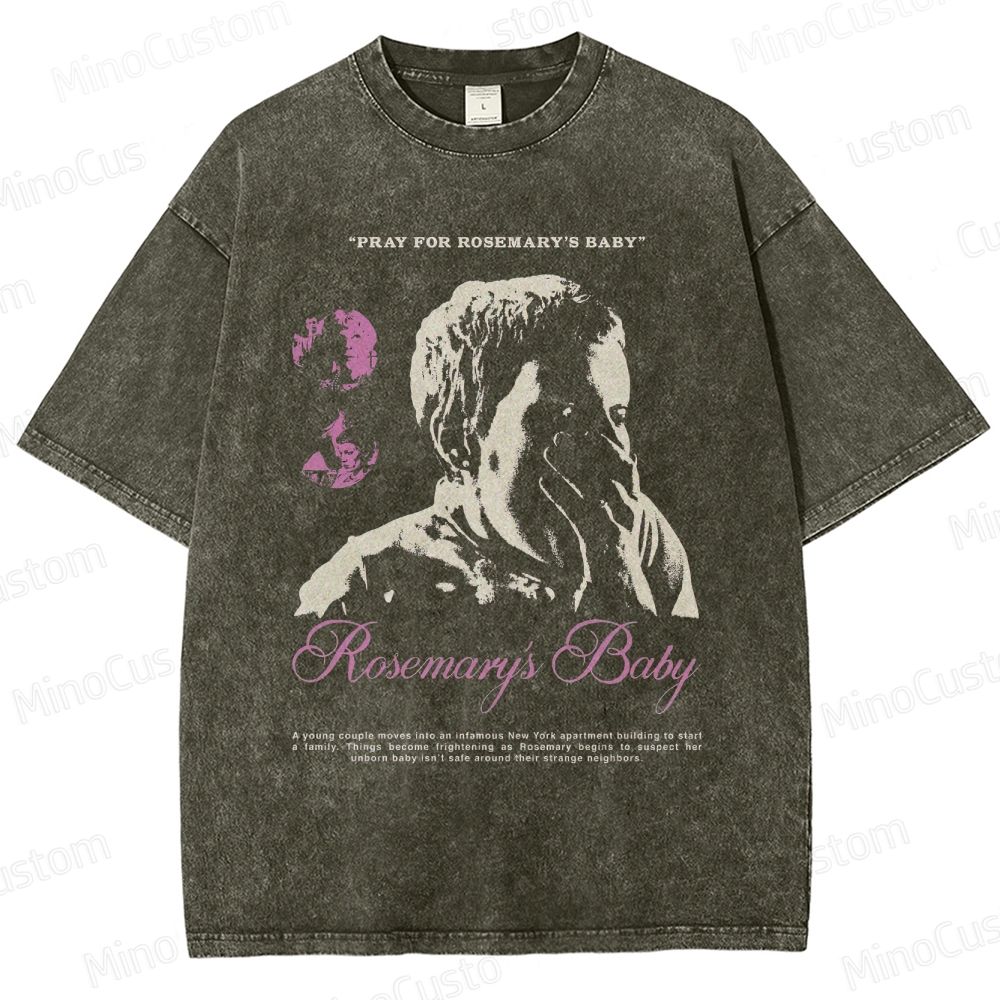 Vintage Washed Rosemary's Baby Graphic Psychological Horror T - shirt