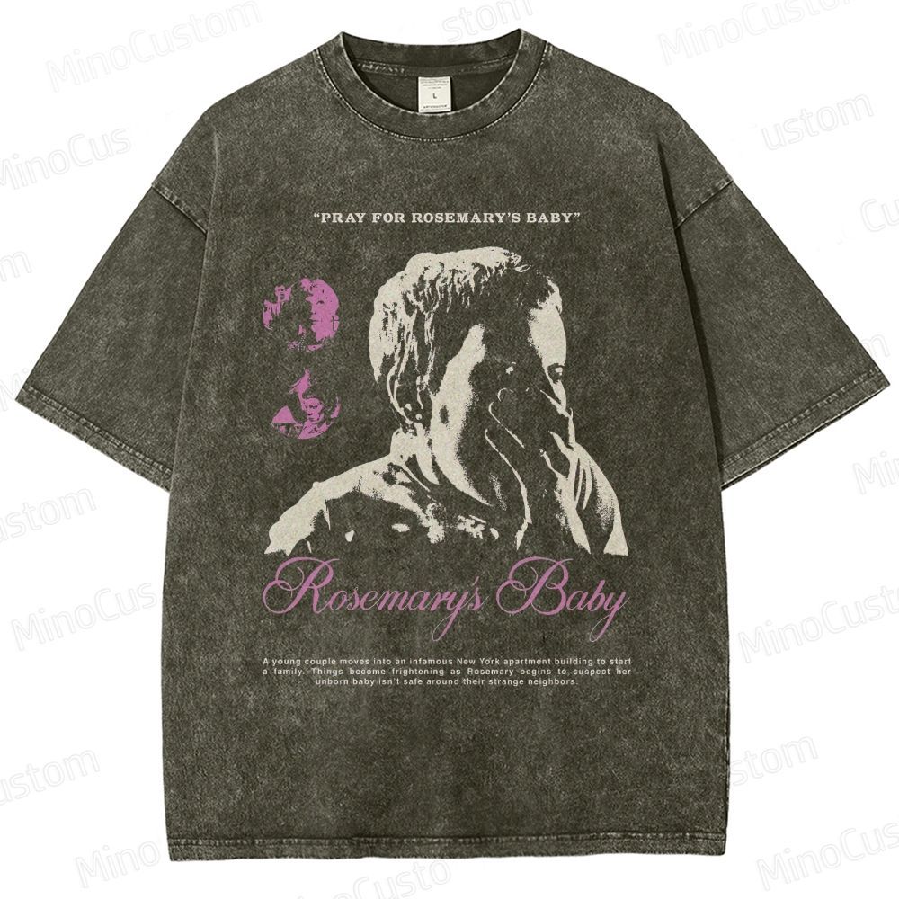 Vintage Washed Rosemary's Baby Graphic Psychological Horror T - shirt