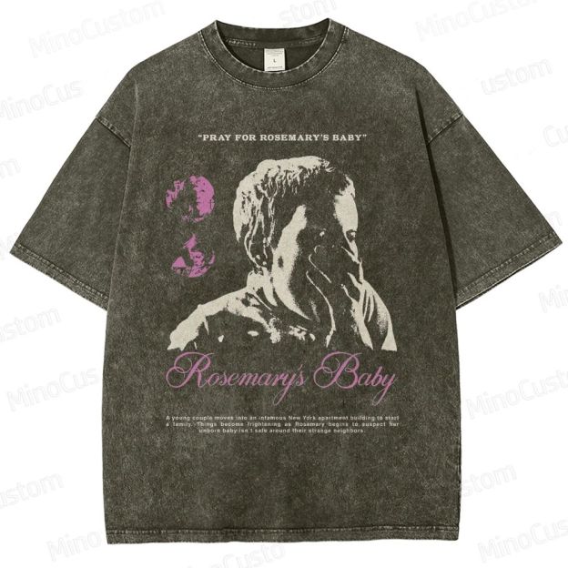 Vintage Washed Rosemary's Baby Graphic Psychological Horror T - shirt