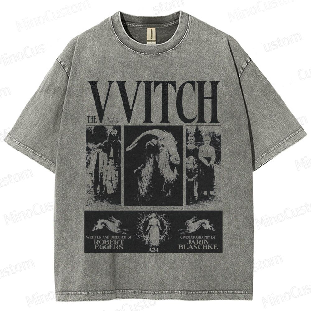 Vintage Washed The Witch Graphic Folk Horror T - shirt
