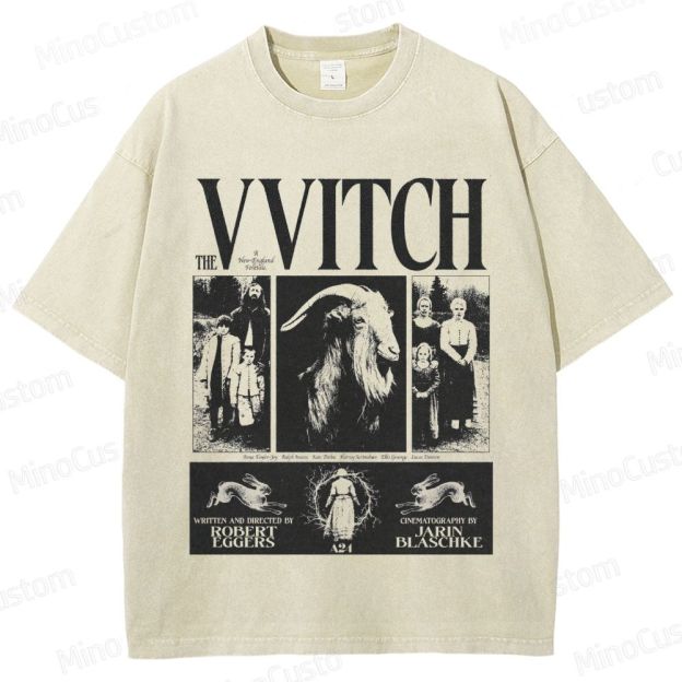 Vintage Washed The Witch Graphic Folk Horror T - shirt