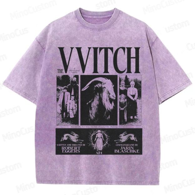Vintage Washed The Witch Graphic Folk Horror T - shirt
