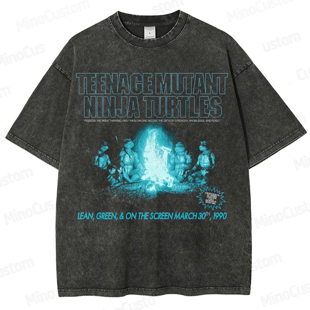 Vintage Washed Teenage Mutant Ninja Turtles Graphic Action Adventure T - shirt