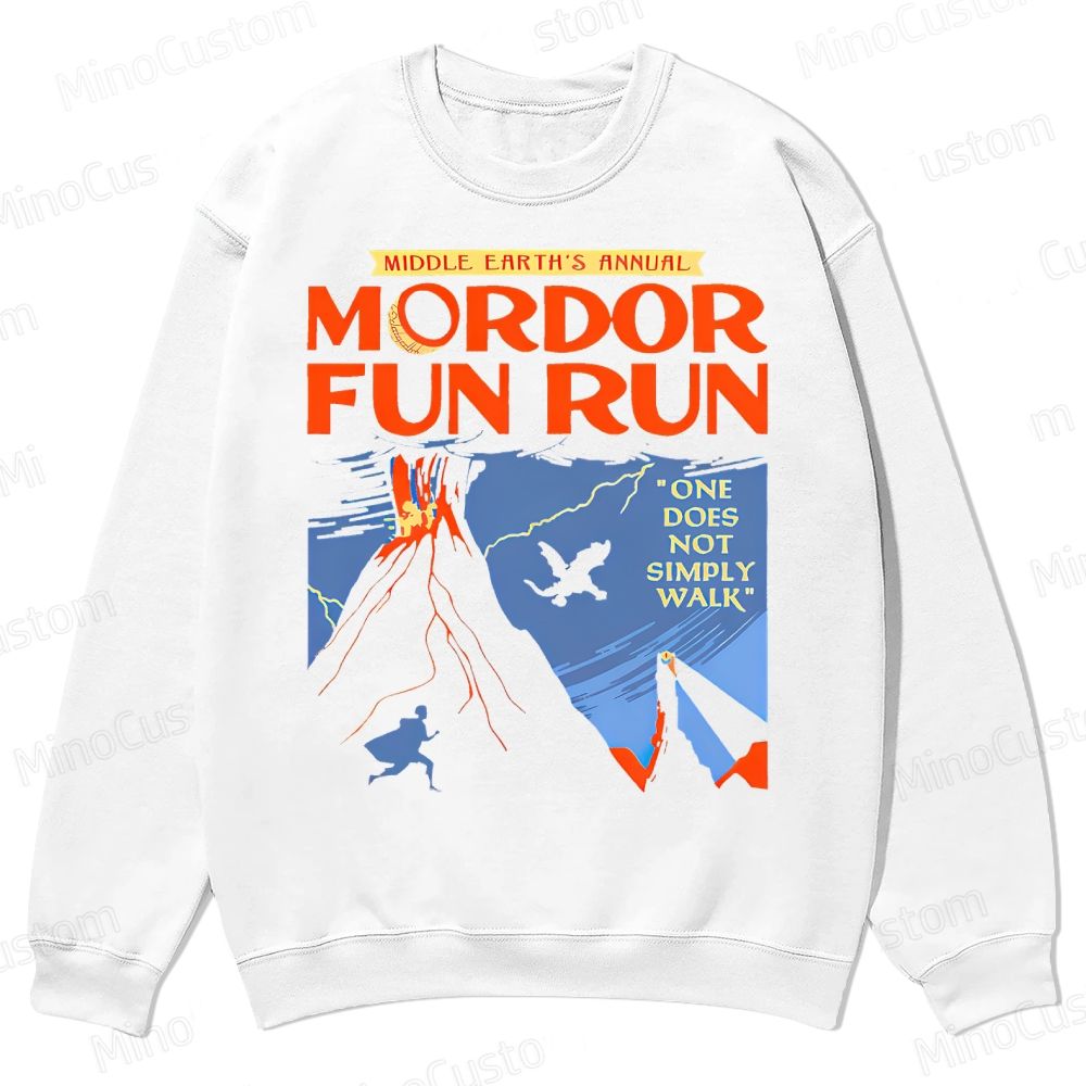 Middleearth's Annual Mordor Fun Run Casual Crewneck Sweatshirt 
