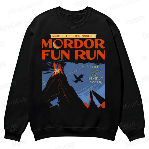 Middleearth's Annual Mordor Fun Run Casual Crewneck Sweatshirt 