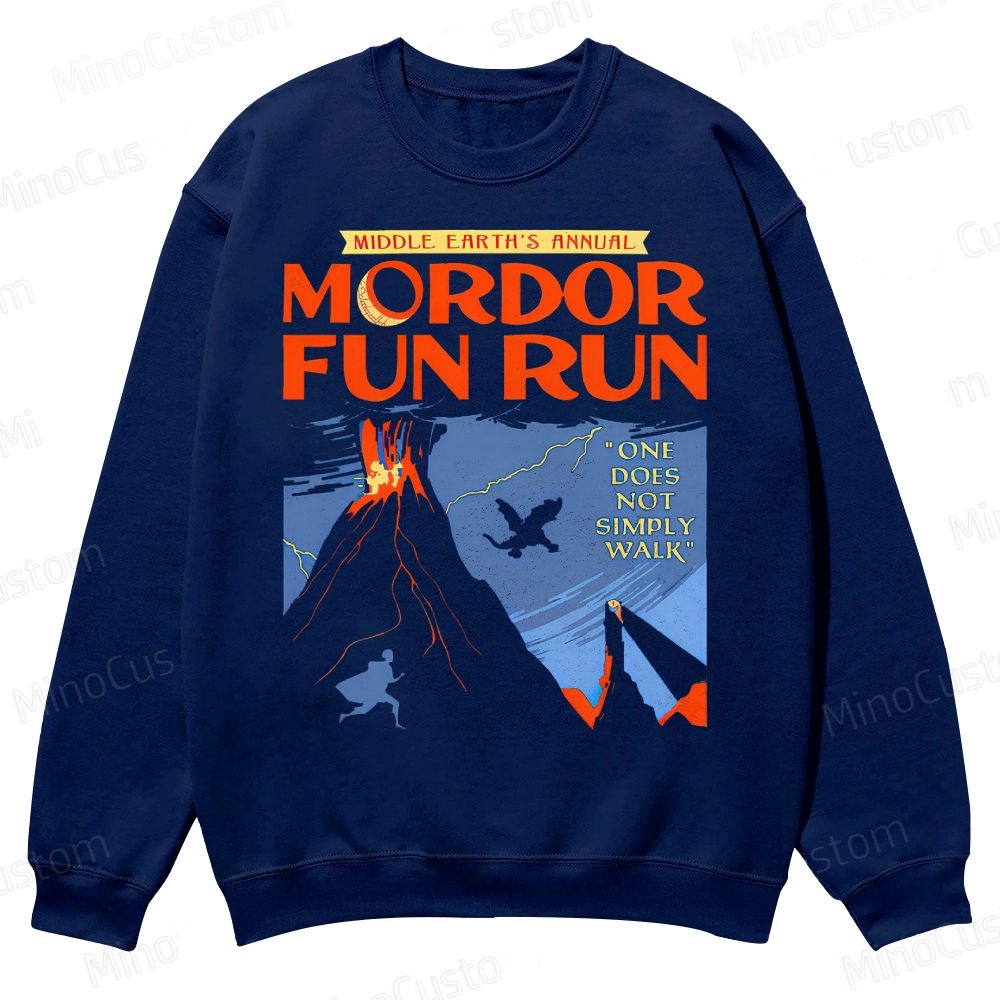 Middleearth's Annual Mordor Fun Run Casual Crewneck Sweatshirt 