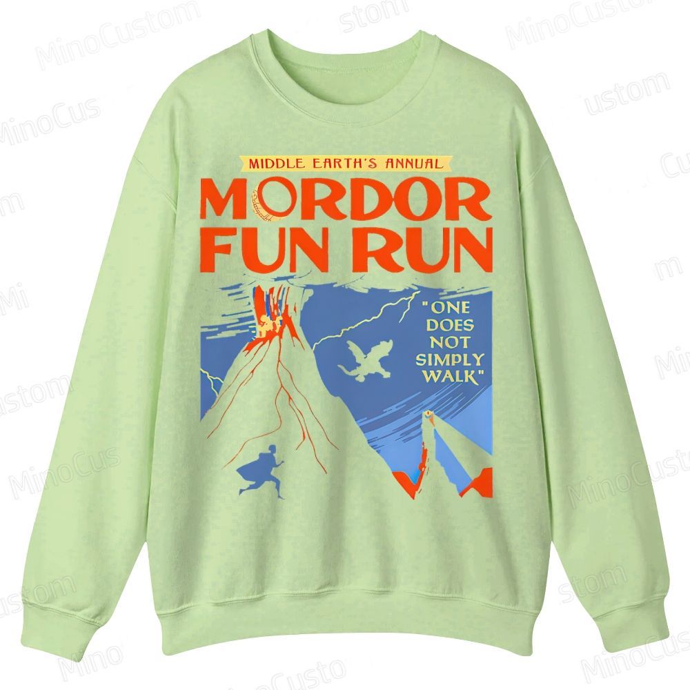 Middleearth's Annual Mordor Fun Run Casual Crewneck Sweatshirt 