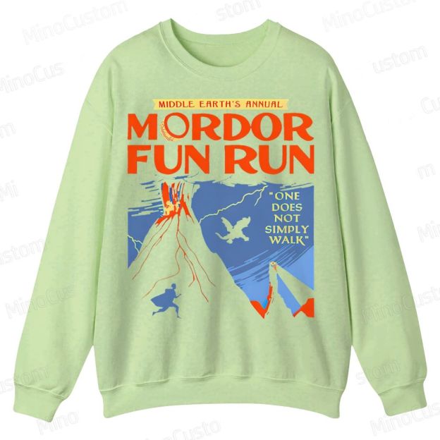 Middleearth's Annual Mordor Fun Run Casual Crewneck Sweatshirt 