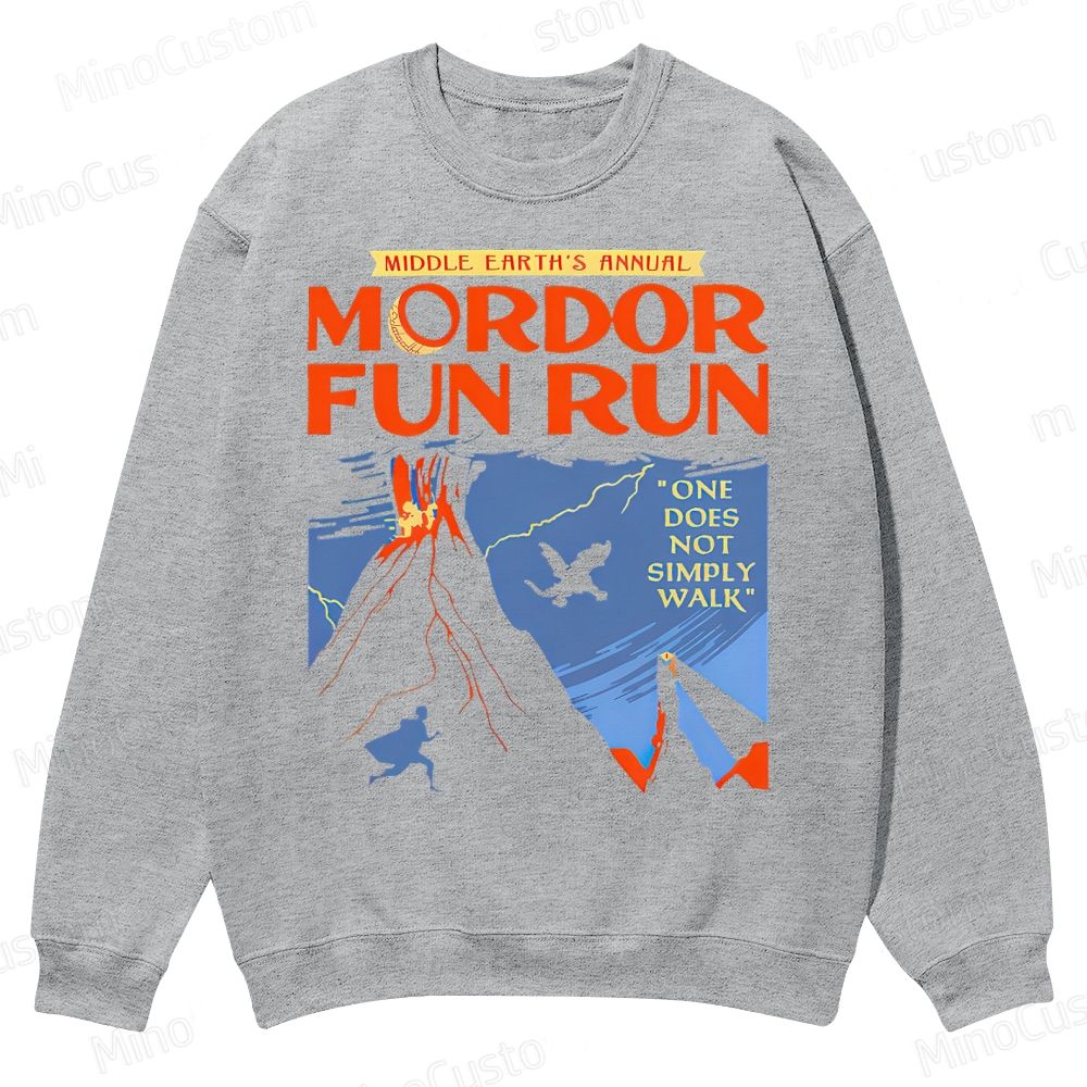 Middleearth's Annual Mordor Fun Run Casual Crewneck Sweatshirt 