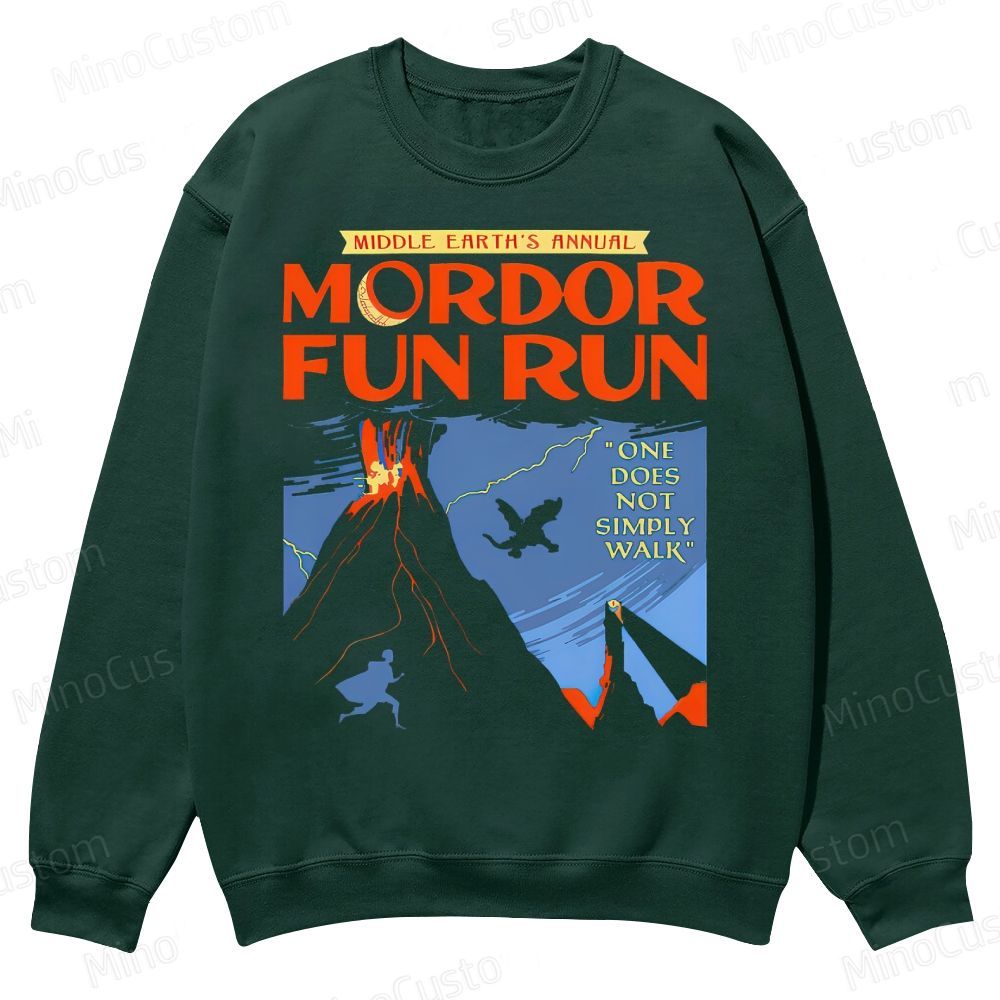 Middleearth's Annual Mordor Fun Run Casual Crewneck Sweatshirt 