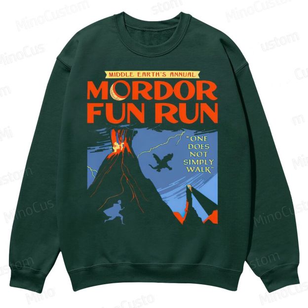 Middleearth's Annual Mordor Fun Run Casual Crewneck Sweatshirt 