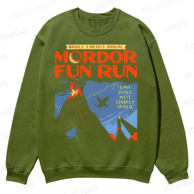 Middleearth's Annual Mordor Fun Run Casual Crewneck Sweatshirt 