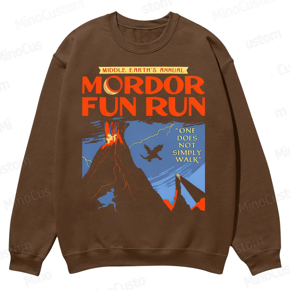 Middleearth's Annual Mordor Fun Run Casual Crewneck Sweatshirt 