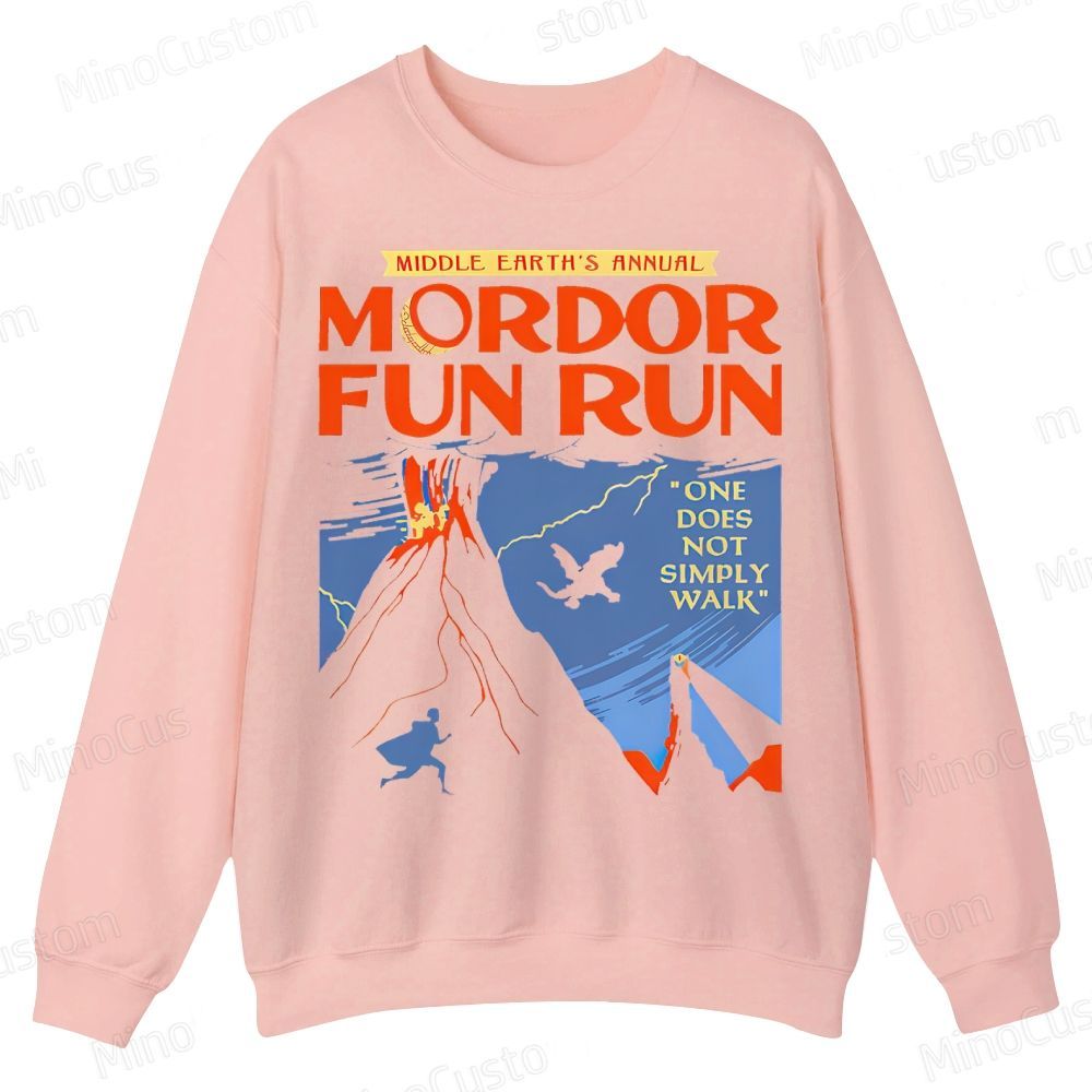 Middleearth's Annual Mordor Fun Run Casual Crewneck Sweatshirt 
