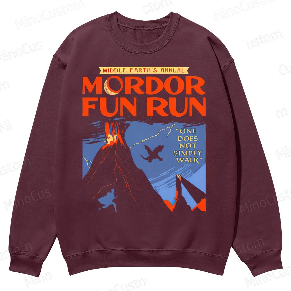 Middleearth's Annual Mordor Fun Run Casual Crewneck Sweatshirt 