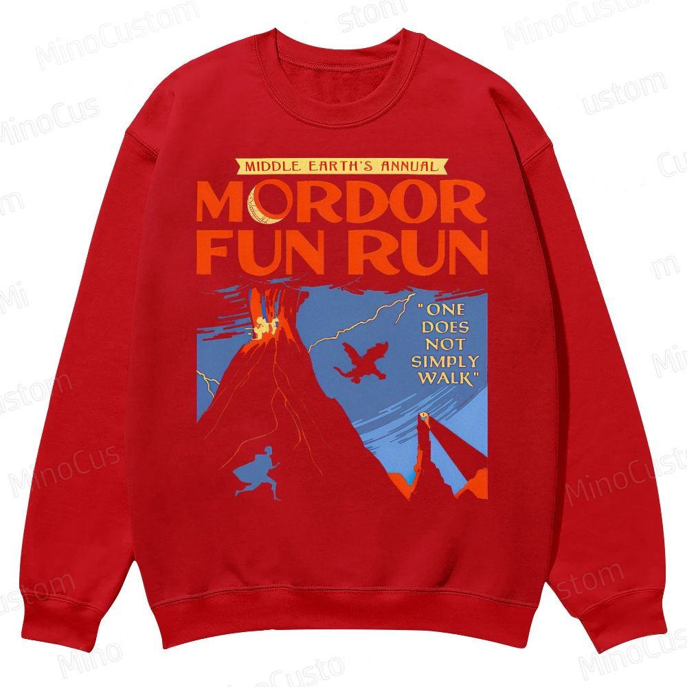 Middleearth's Annual Mordor Fun Run Casual Crewneck Sweatshirt 