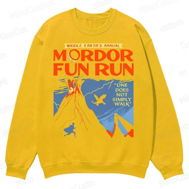Middleearth's Annual Mordor Fun Run Casual Crewneck Sweatshirt 