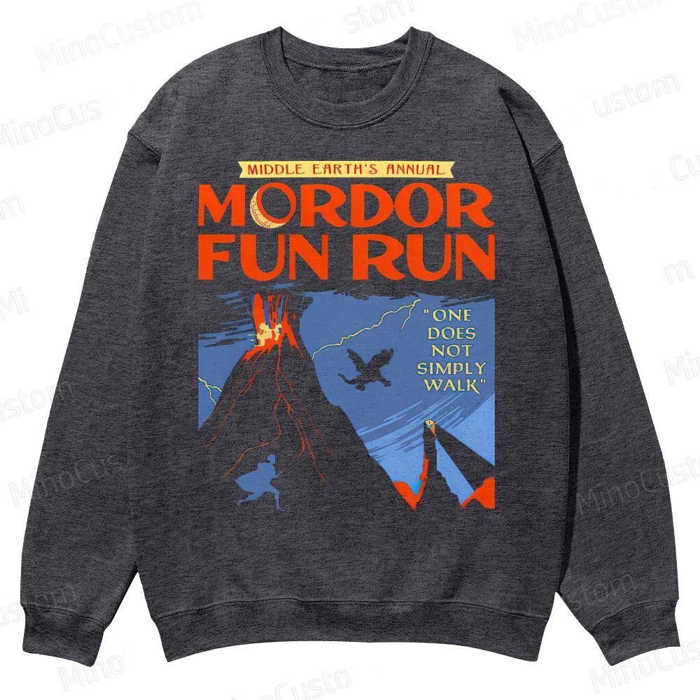 Middleearth's Annual Mordor Fun Run Casual Crewneck Sweatshirt 