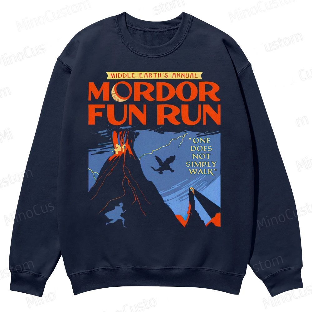 Middleearth's Annual Mordor Fun Run Casual Crewneck Sweatshirt 