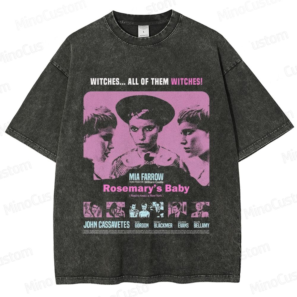 Vintage Washed Rosemary's Baby Graphic Psychological Horror T - shirt