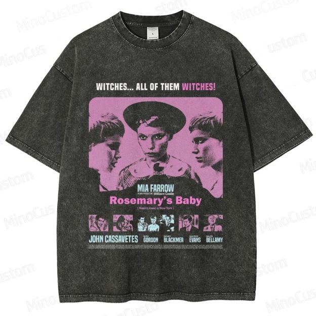 Vintage Washed Rosemary's Baby Graphic Psychological Horror T - shirt
