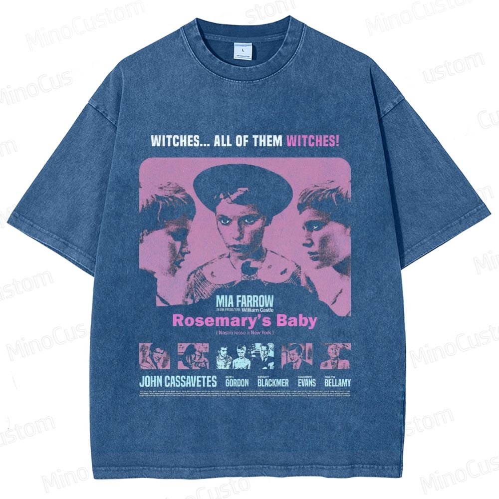Vintage Washed Rosemary's Baby Graphic Psychological Horror T - shirt