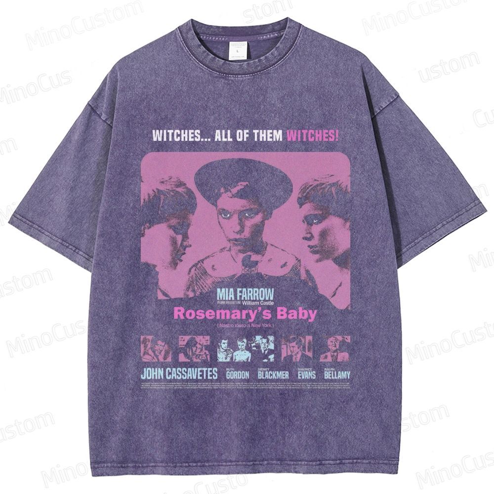 Vintage Washed Rosemary's Baby Graphic Psychological Horror T - shirt