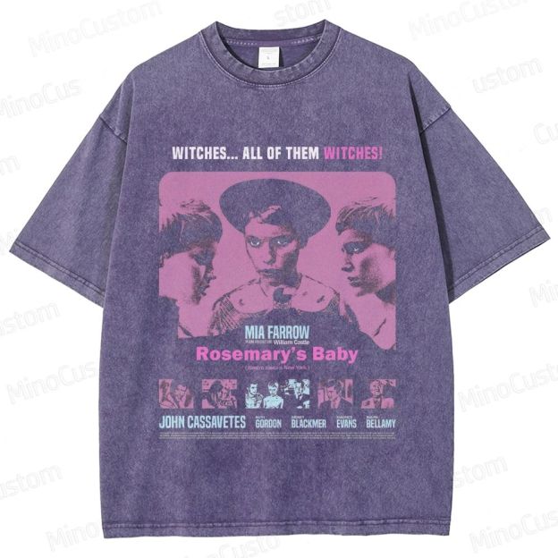 Vintage Washed Rosemary's Baby Graphic Psychological Horror T - shirt