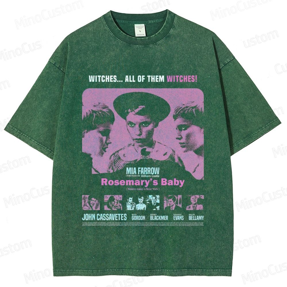 Vintage Washed Rosemary's Baby Graphic Psychological Horror T - shirt