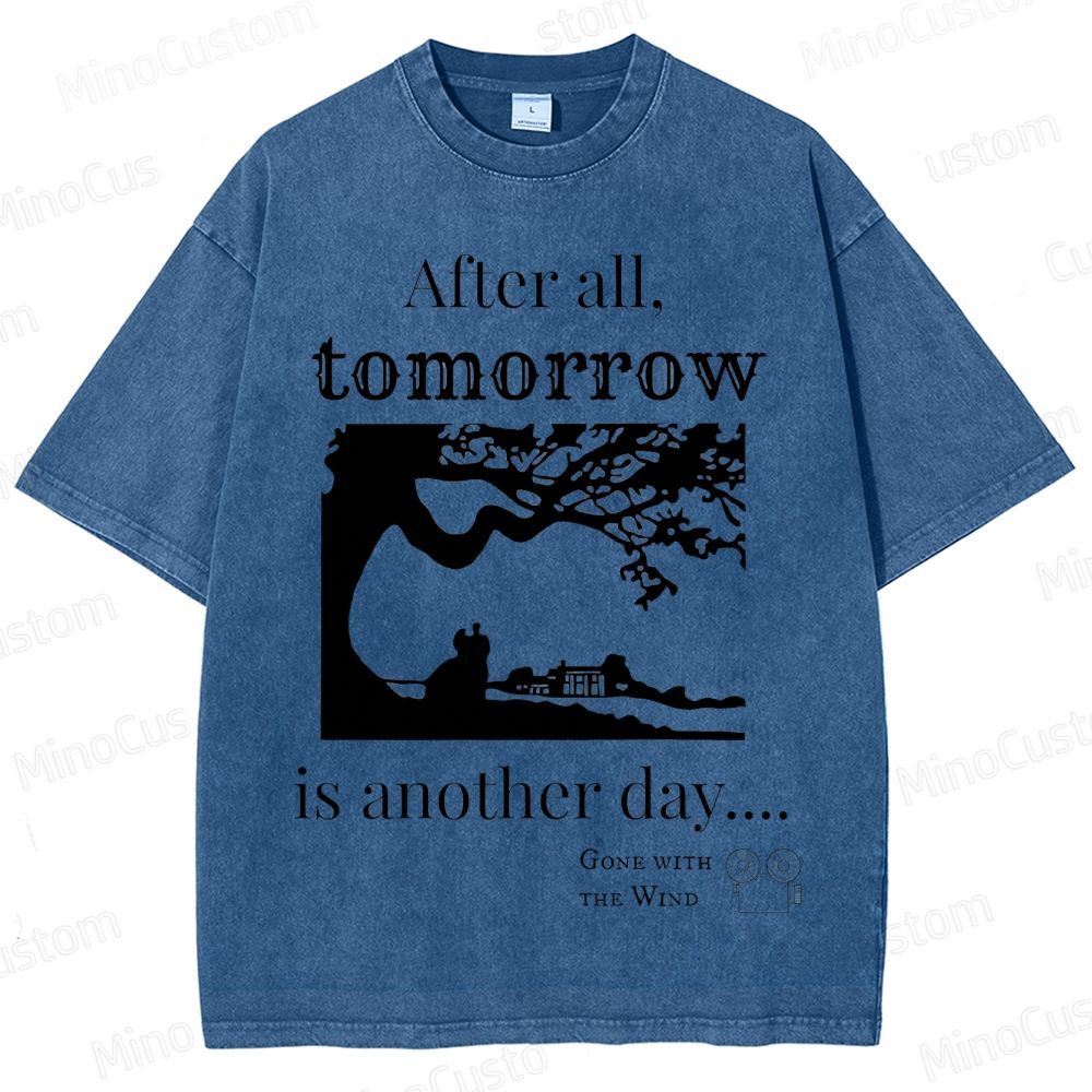 Vintage Washed Gone with the Wind Quote Graphic Romance Drama T - shirt
