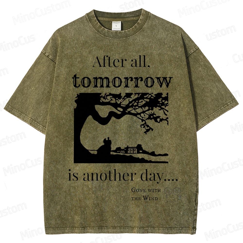 Vintage Washed Gone with the Wind Quote Graphic Romance Drama T - shirt