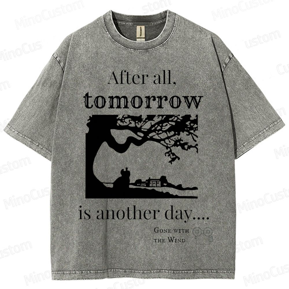 Vintage Washed Gone with the Wind Quote Graphic Romance Drama T - shirt