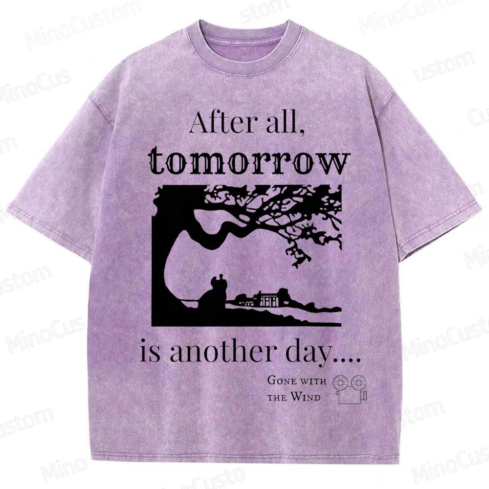 Vintage Washed Gone with the Wind Quote Graphic Romance Drama T - shirt