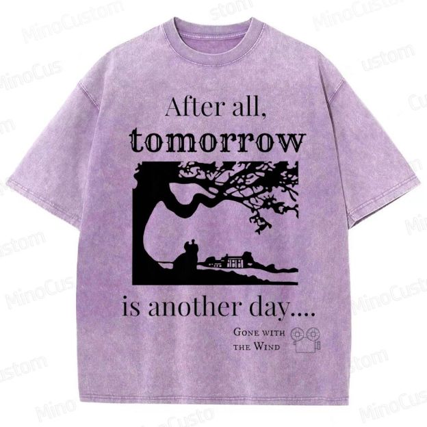 Vintage Washed Gone with the Wind Quote Graphic Romance Drama T - shirt
